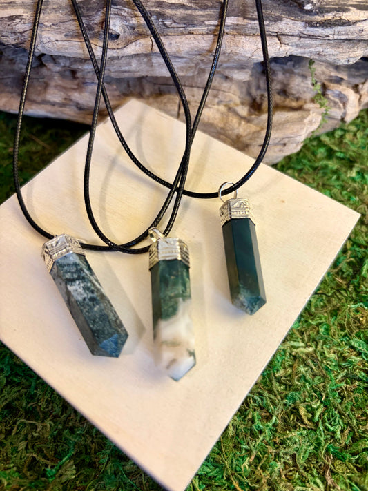 Moss agate necklace